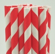 Paperstraw redwhite 8*255 mm